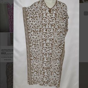 Joan Rivers Swirl Pattern Caftan NWT M Taupe/White